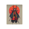 Samurai Metal Art Sign — Red Sun Warrior Wall Decor