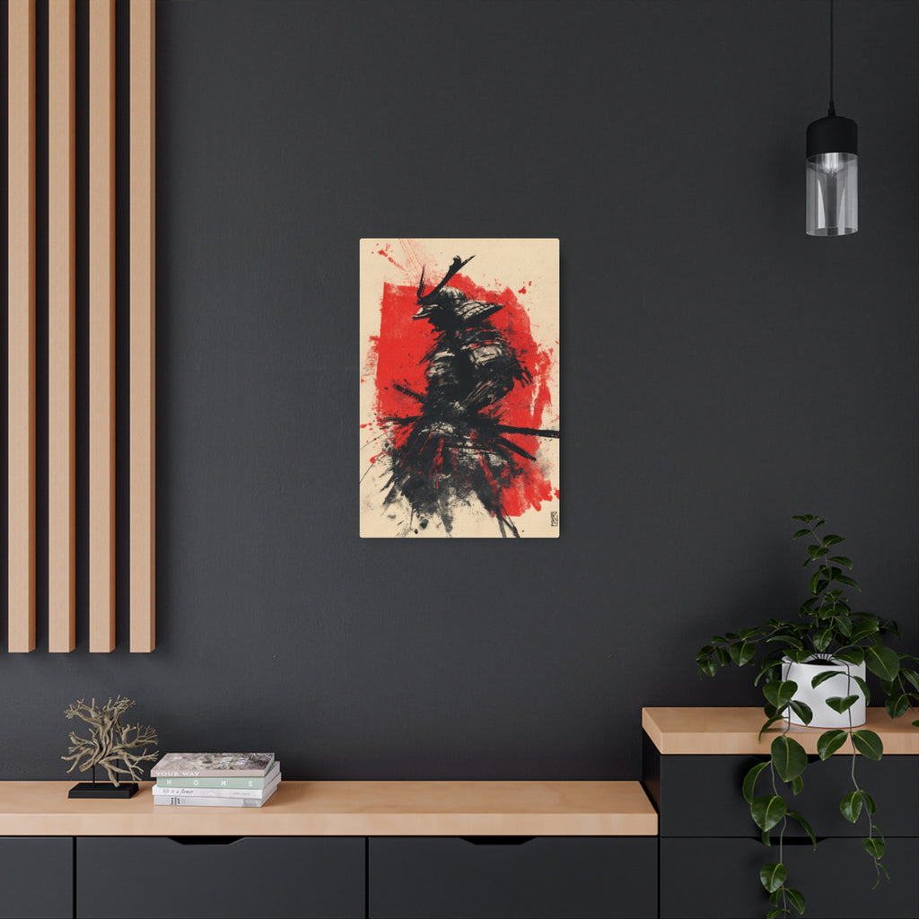Samurai Ink Metal Art Sign – Japanese Warrior Wall Decor
