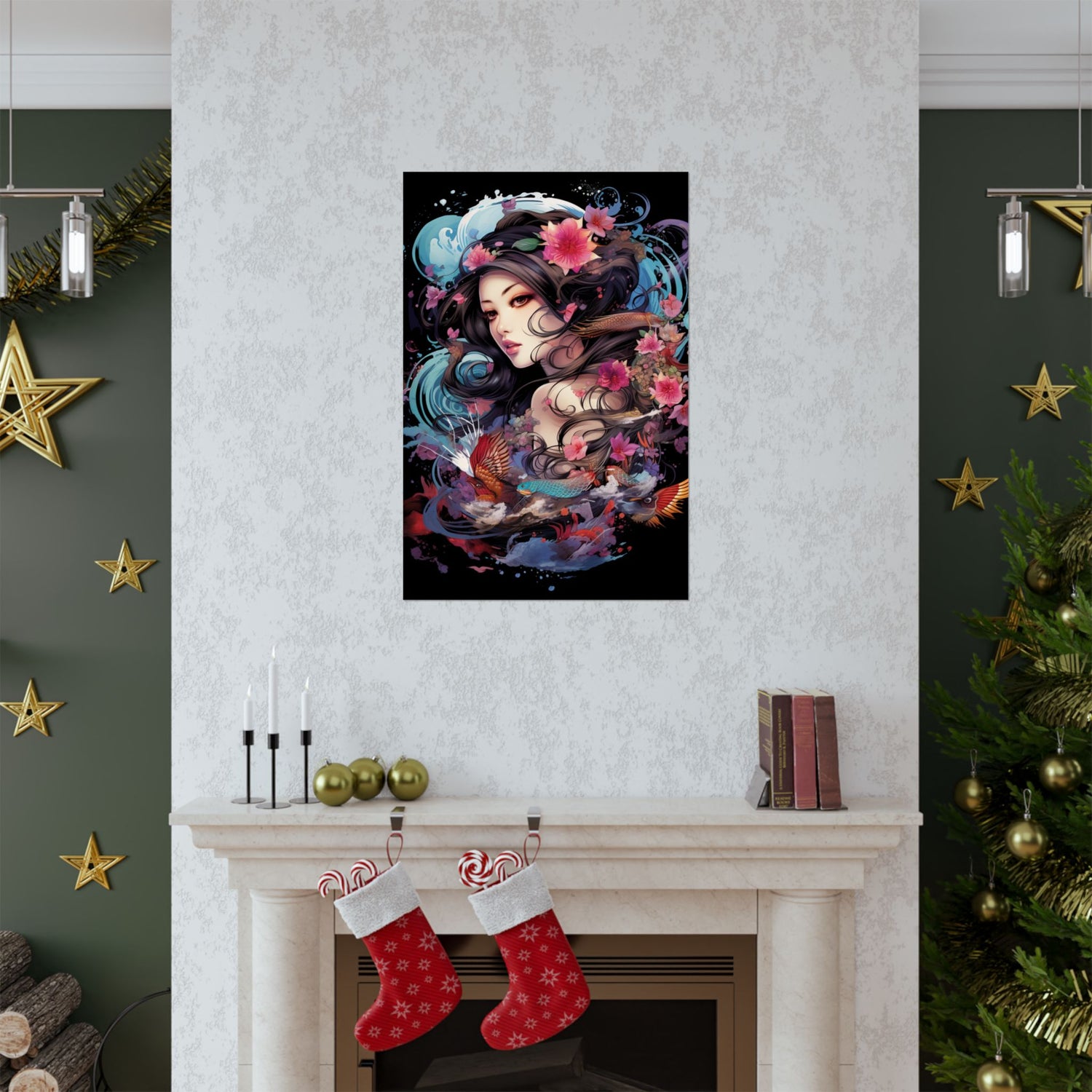 Matte Vertical Poster — Ethereal Floral Woman Art Print - The Art Hub