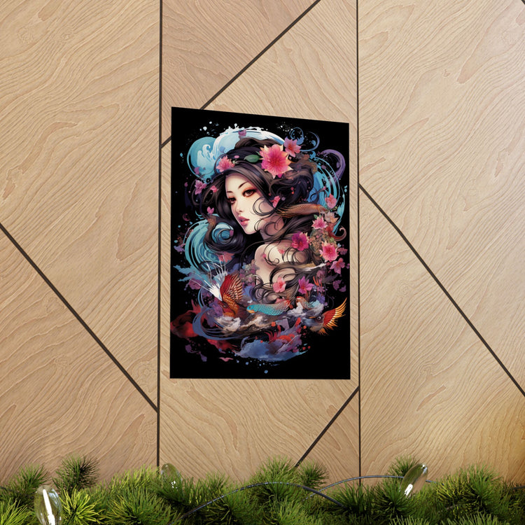 Matte Vertical Poster — Ethereal Floral Woman Art Print - The Art Hub