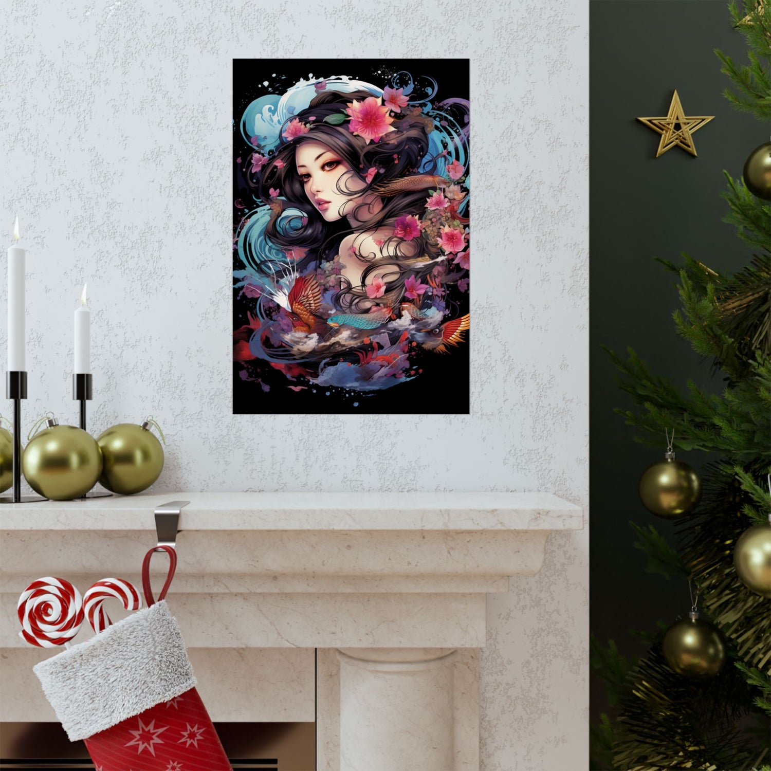 Matte Vertical Poster — Ethereal Floral Woman Art Print - The Art Hub