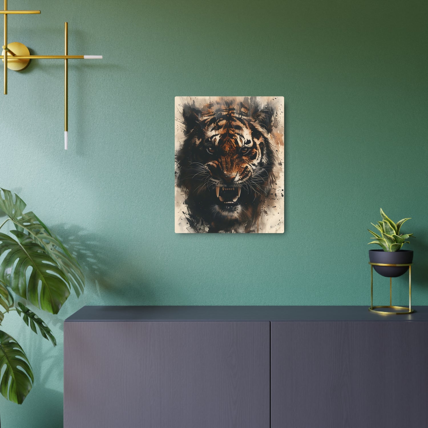 Roaring Tiger Metal Art Sign Fierce Wall Decor for Home, Office & Man Cave - The Art Hub