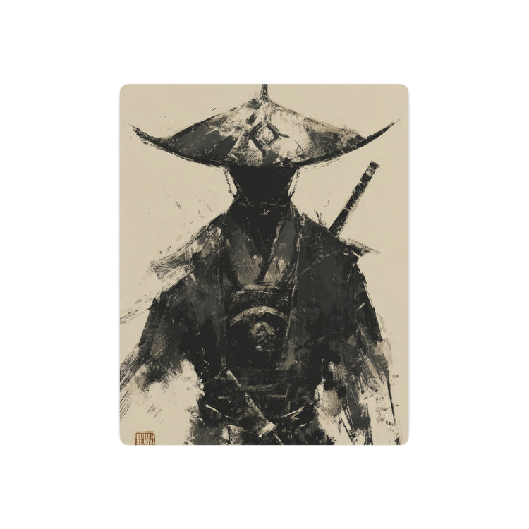 Samurai Ink Warrior Metal Art Sign — Japanese Sumi-e Wall Decor - The Art Hub