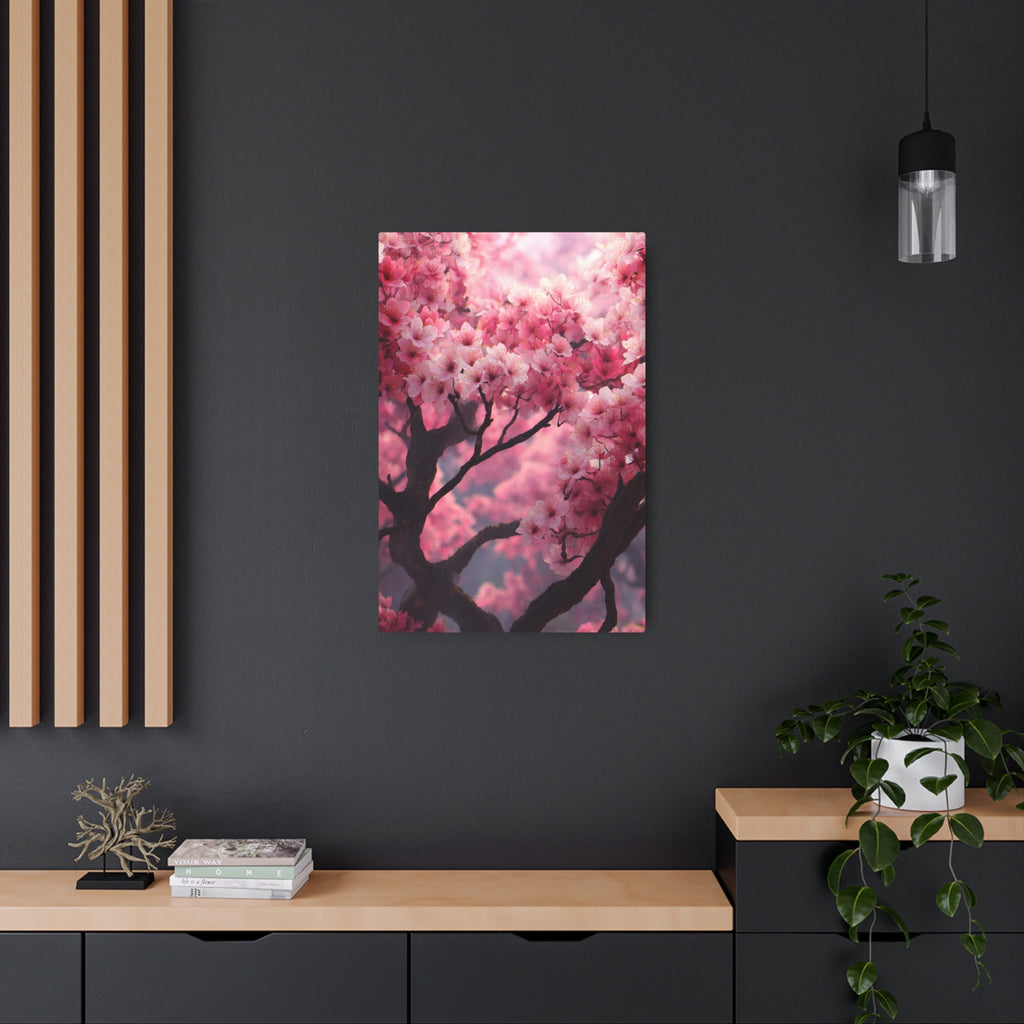 Cherry Blossom Metal Art Sign — Pink Floral Wall Decor