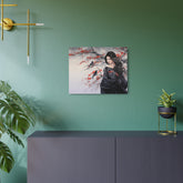 Metal Art Geisha with Sakura & Crows Wall Decor - The Art Hub