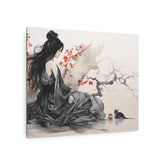 Metal Art Asian-Inspired Geisha with Cherry Blossoms Wall Art - The Art Hub