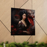 Dragon Empress Matte Poster — Dark Fantasy Portrait Wall Art - The Art Hub