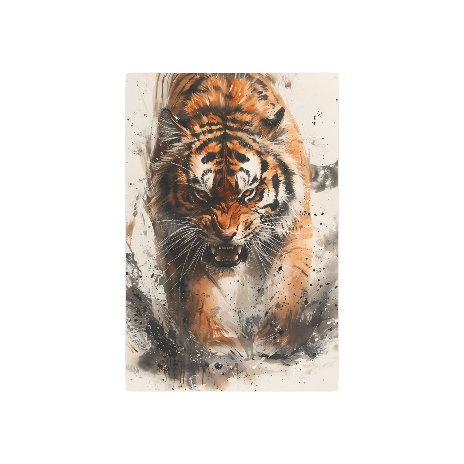 Roaring Tiger Metal Art Sign Fierce Wildlife Wall Decor - The Art Hub