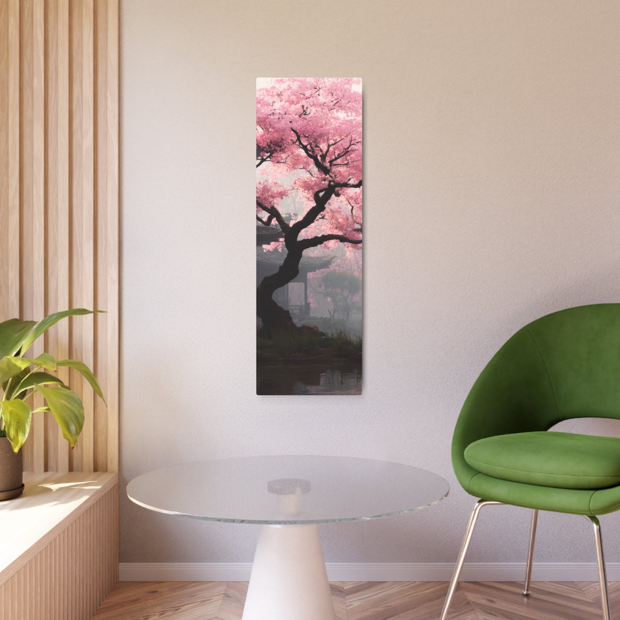 Cherry Blossom Metal Art Sign — Japanese Sakura Wall Decor