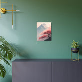 Metal Art Sign - Cherry Blossom Mountain Landscape Wall Decor - The Art Hub