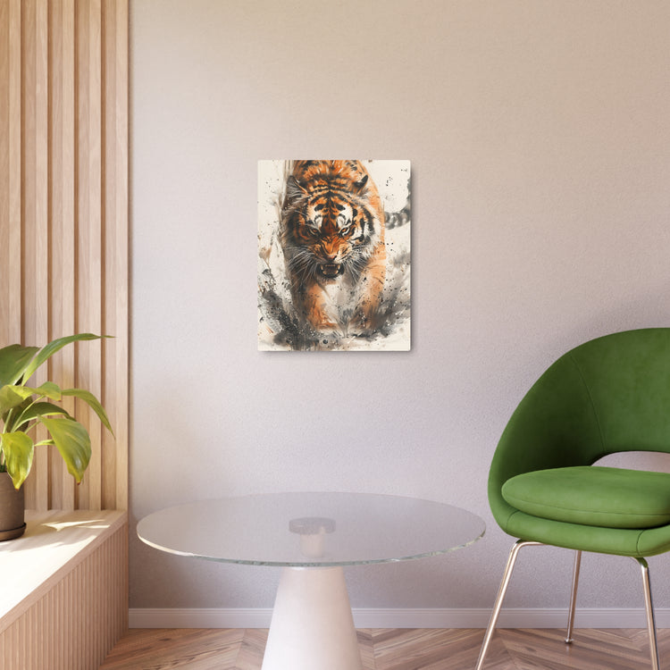 Roaring Tiger Metal Art Sign Fierce Wildlife Wall Decor - The Art Hub