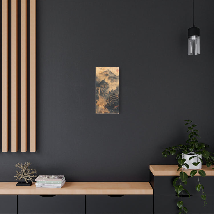 Zen Mountain Mist Canvas Art — Japanese Pagoda Landscape on Stretched Matte Canvas - The Art Hub