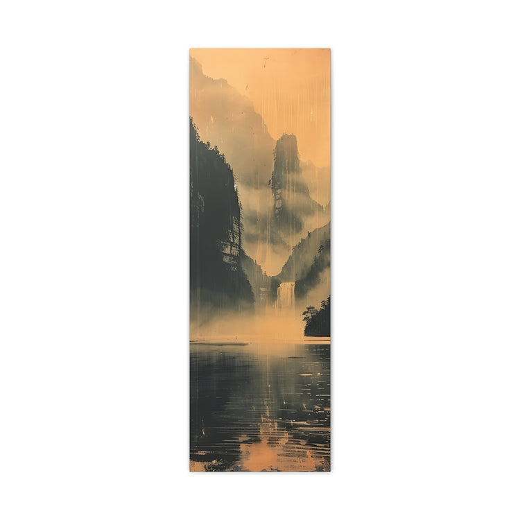 Chinese Landscape Art - Moody Mountain Lake Landscape Art - The Art Hub