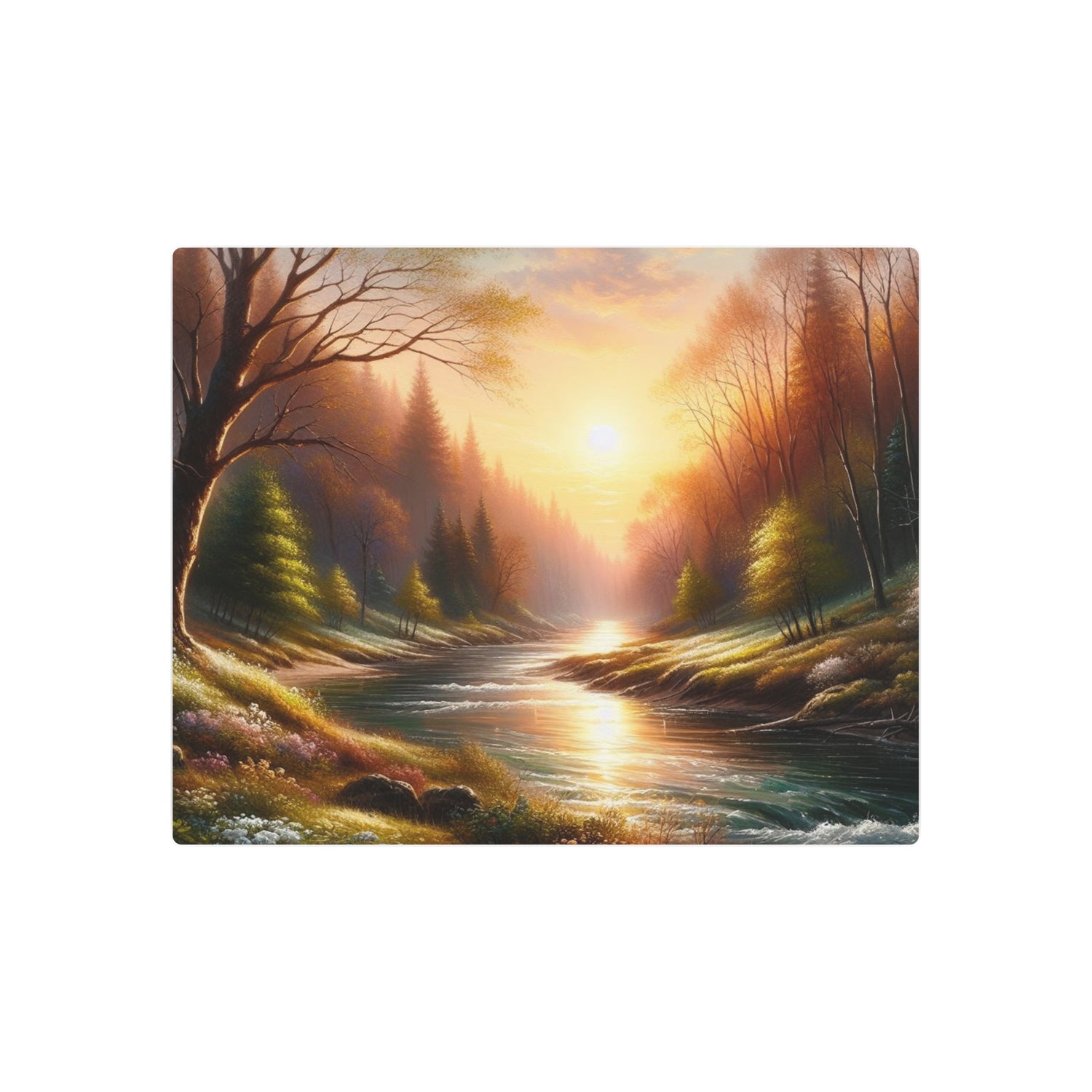 Metal Art Tranquil Sunset River Landscape Wall Decor - The Art Hub