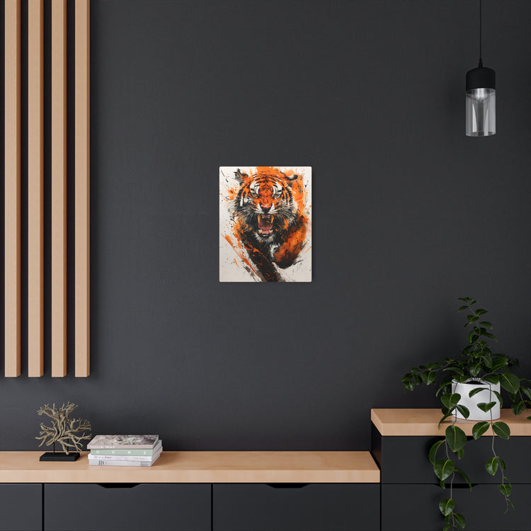 Roaring Tiger Metal Art Sign Vibrant Orange Wildlife Wall Decor - The Art Hub