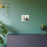 Metal Art Zen Geisha Ink Landscape Wall Plaque - The Art Hub