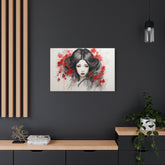 Metal Art Ethereal Geisha Portrait with Red Poppies  Japanese-Inspired Wall Decor - The Art Hub