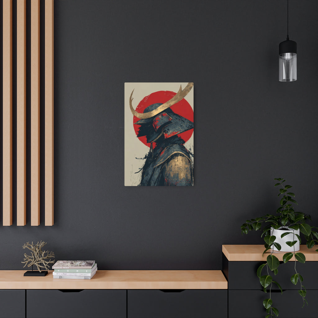 Samurai Helmet Metal Art Sign — Japanese Warrior Wall Decor