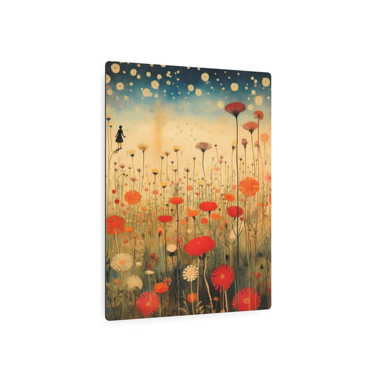 Wildflower Field Metal Art — Dreamy Poppy Meadow Wall Decor - The Art Hub