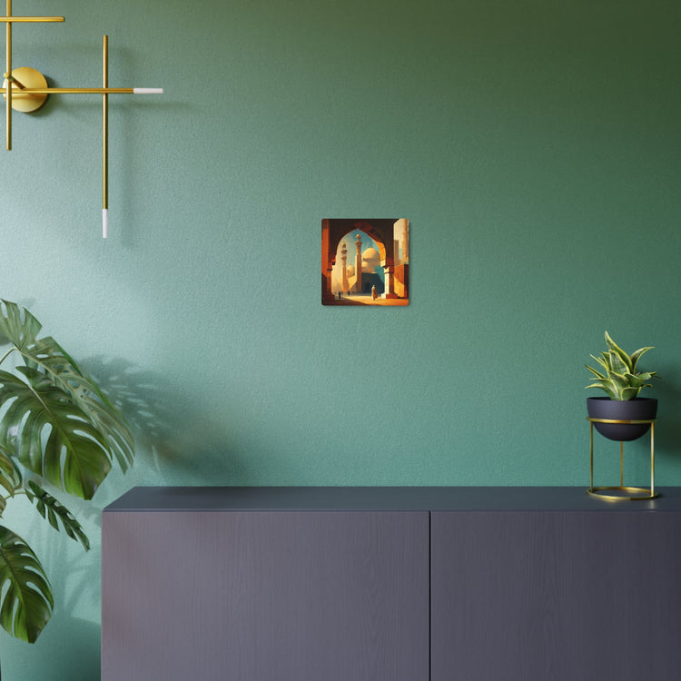 Metal Art Golden Mosque Landscape Wall Decor - The Art Hub