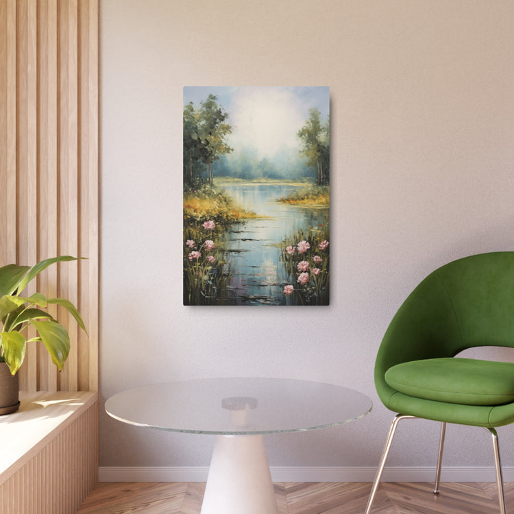 Metal Art - Tranquil Lakeside Meadow Landscape Wall Decor - The Art Hub