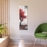 Red Tree Metal Art Sign Modern Abstract Wall Decor - The Art Hub