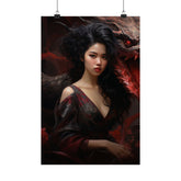 Dragon Empress Matte Poster — Dark Fantasy Portrait Wall Art - The Art Hub