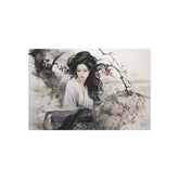 Asian Ink Painting Metal Art Serene Geisha Wall Decor - The Art Hub