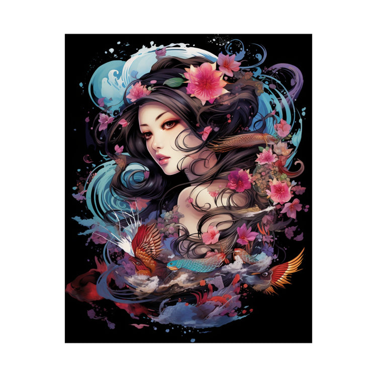Matte Vertical Poster — Ethereal Floral Woman Art Print - The Art Hub