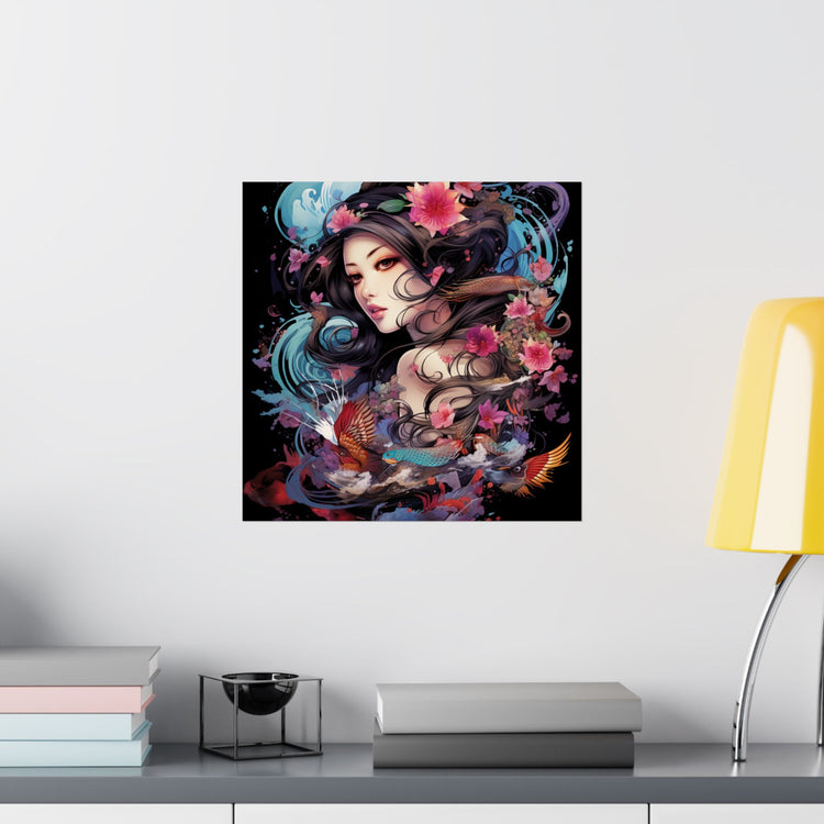 Matte Vertical Poster — Ethereal Floral Woman Art Print - The Art Hub