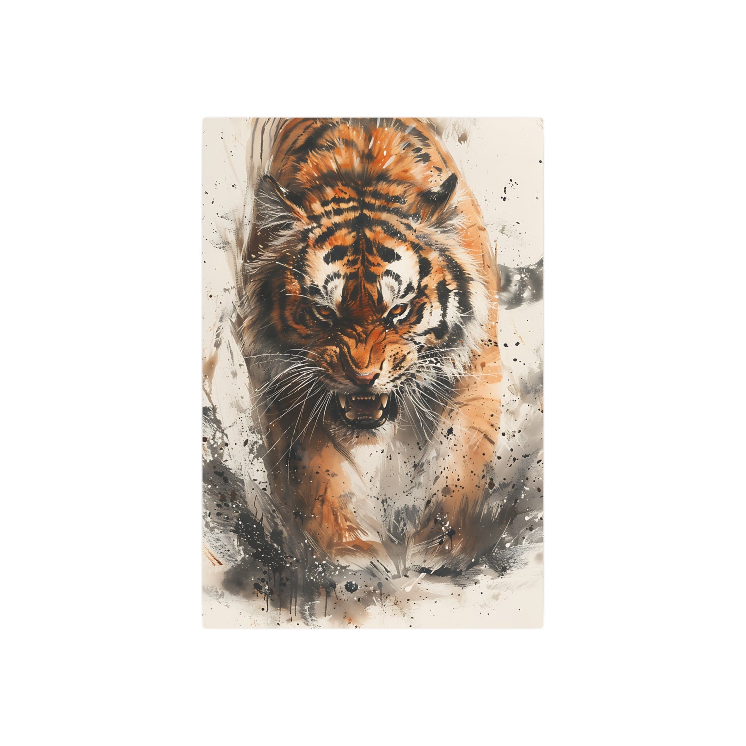 Roaring Tiger Metal Art Sign Fierce Wildlife Wall Decor - The Art Hub