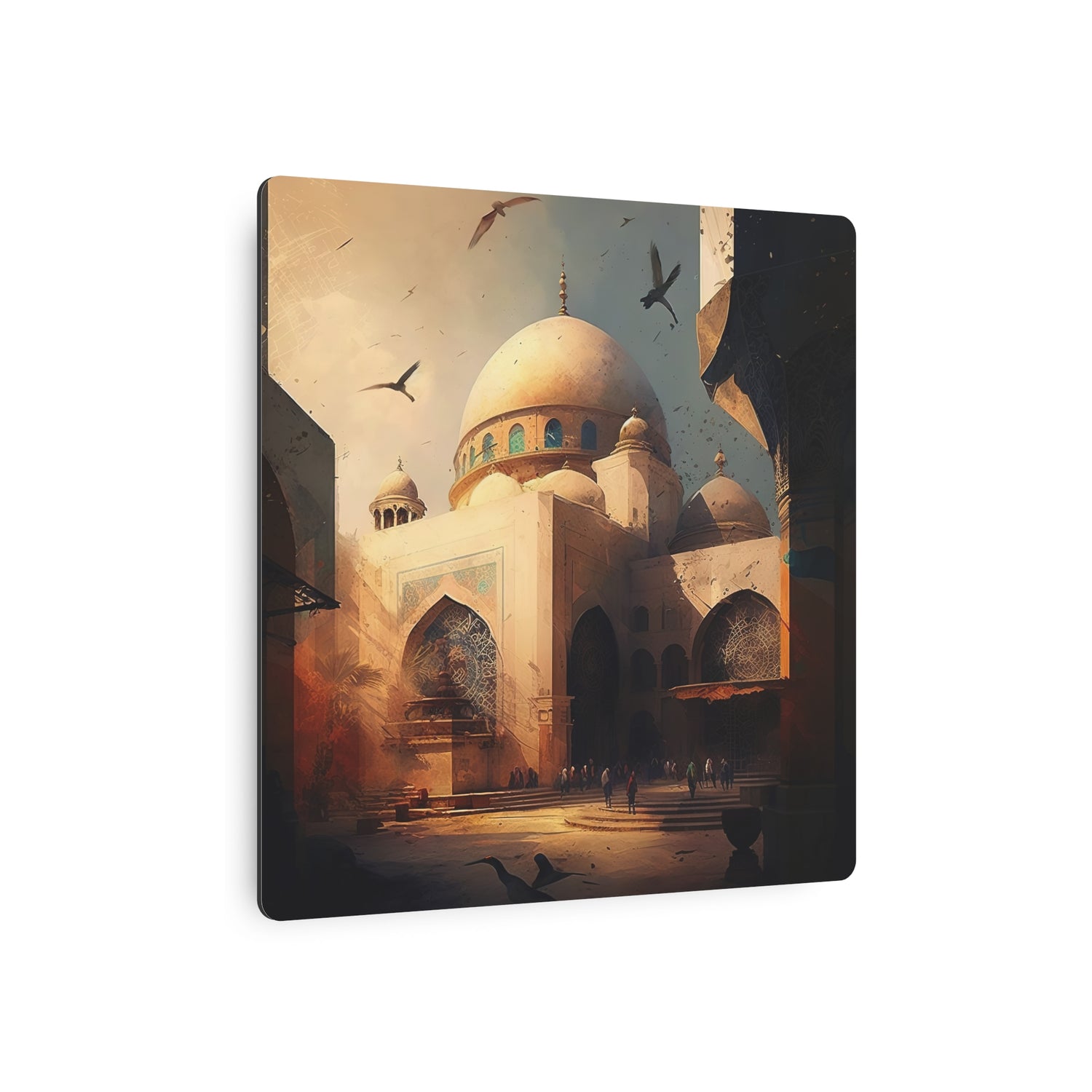 Islamic Mosque Metal Art Desert Sunrise Architectural Wall Decor - The Art Hub