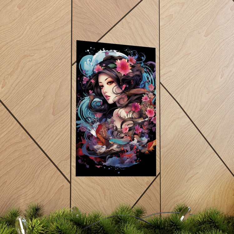 Matte Vertical Poster — Ethereal Floral Woman Art Print - The Art Hub