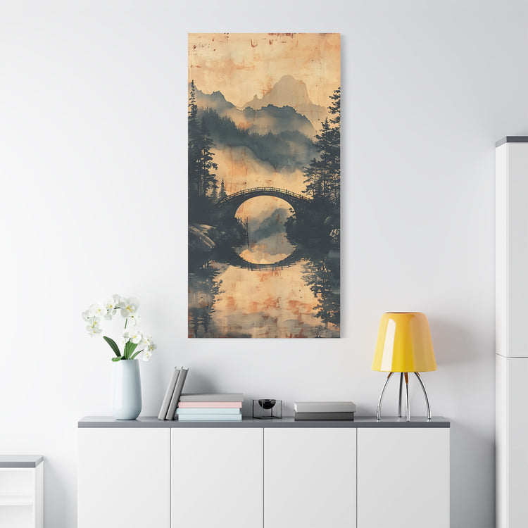 Chinese Landscape Painting Art — Misty Forest Landscape Matte Stretched Print - The Art Hub