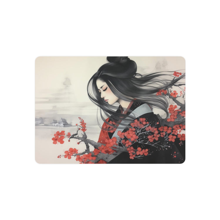 Metal Art Asian Woman with Cherry Blossoms Decorative Wall Art - The Art Hub
