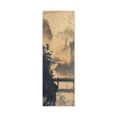 Serene Mountain Bridge Canvas Wall Art — East Asian Landscape Matte Stretched Print - The Art Hub