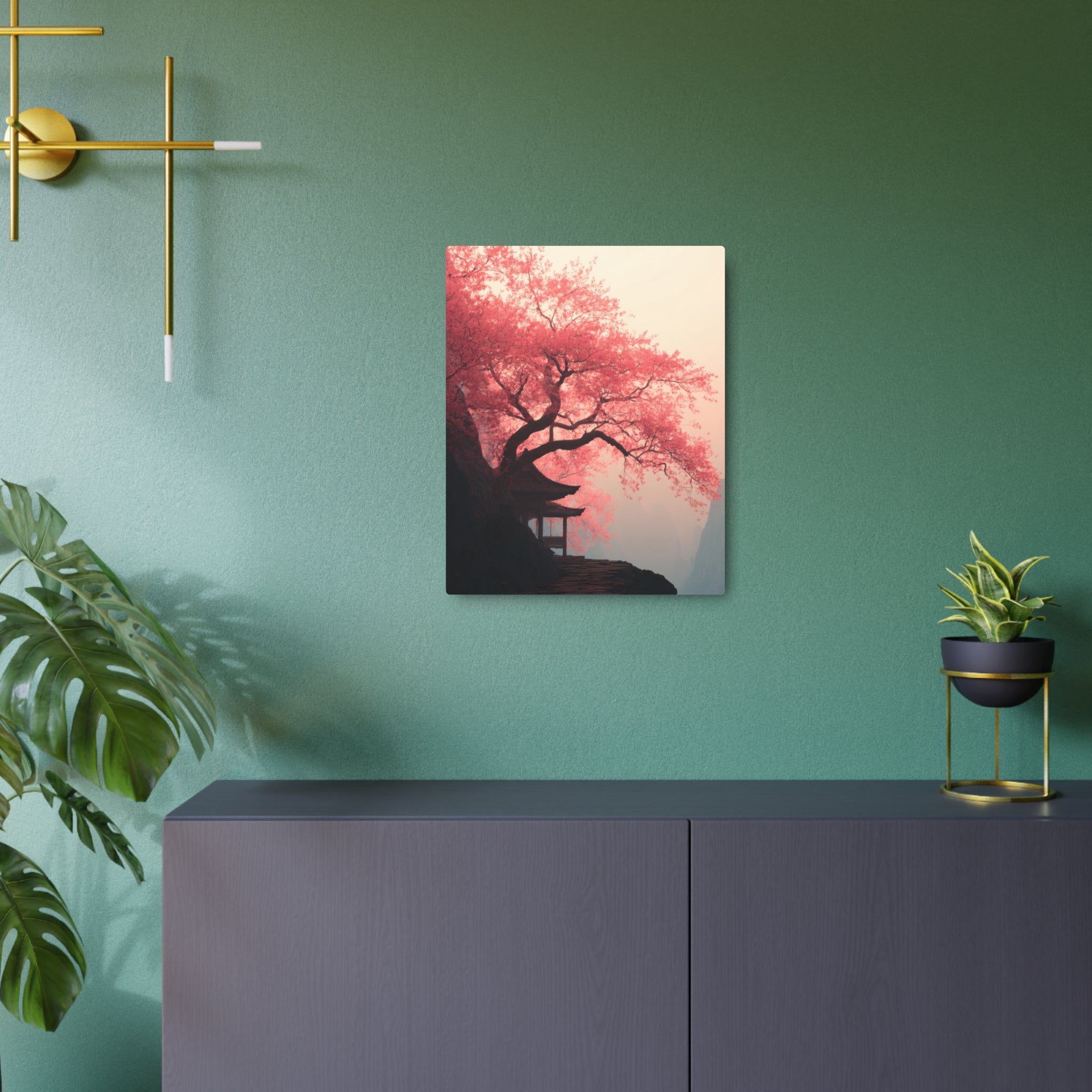 Metal Art Sign – Tranquil Cherry Blossom Zen Wall Decor