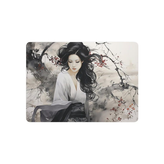 Asian Ink Painting Metal Art Serene Geisha Wall Decor - The Art Hub