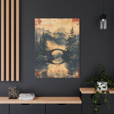 Chinese Landscape Painting Art — Misty Forest Landscape Matte Stretched Print - The Art Hub