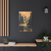 Chinese Landscape Art - Moody Mountain Lake Landscape Art - The Art Hub