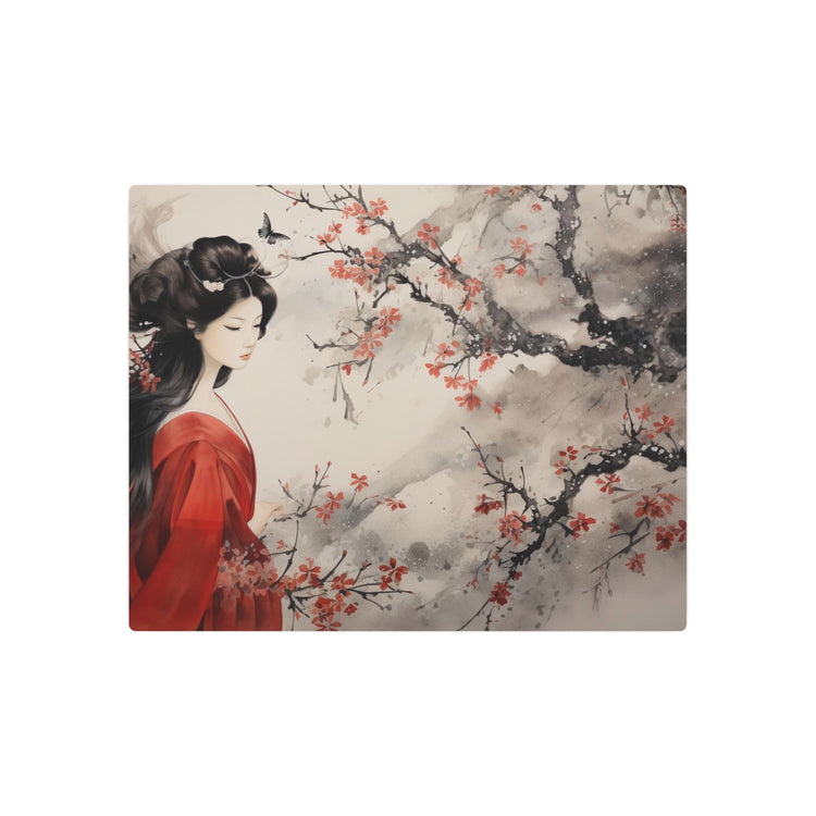 Geisha Cherry Blossom Metal Art Japanese-Inspired Wall Decor - The Art Hub