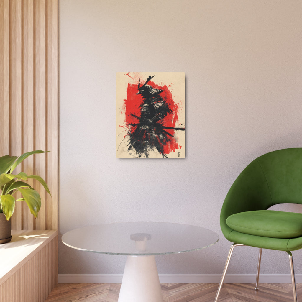 Samurai Ink Metal Art Sign – Japanese Warrior Wall Decor