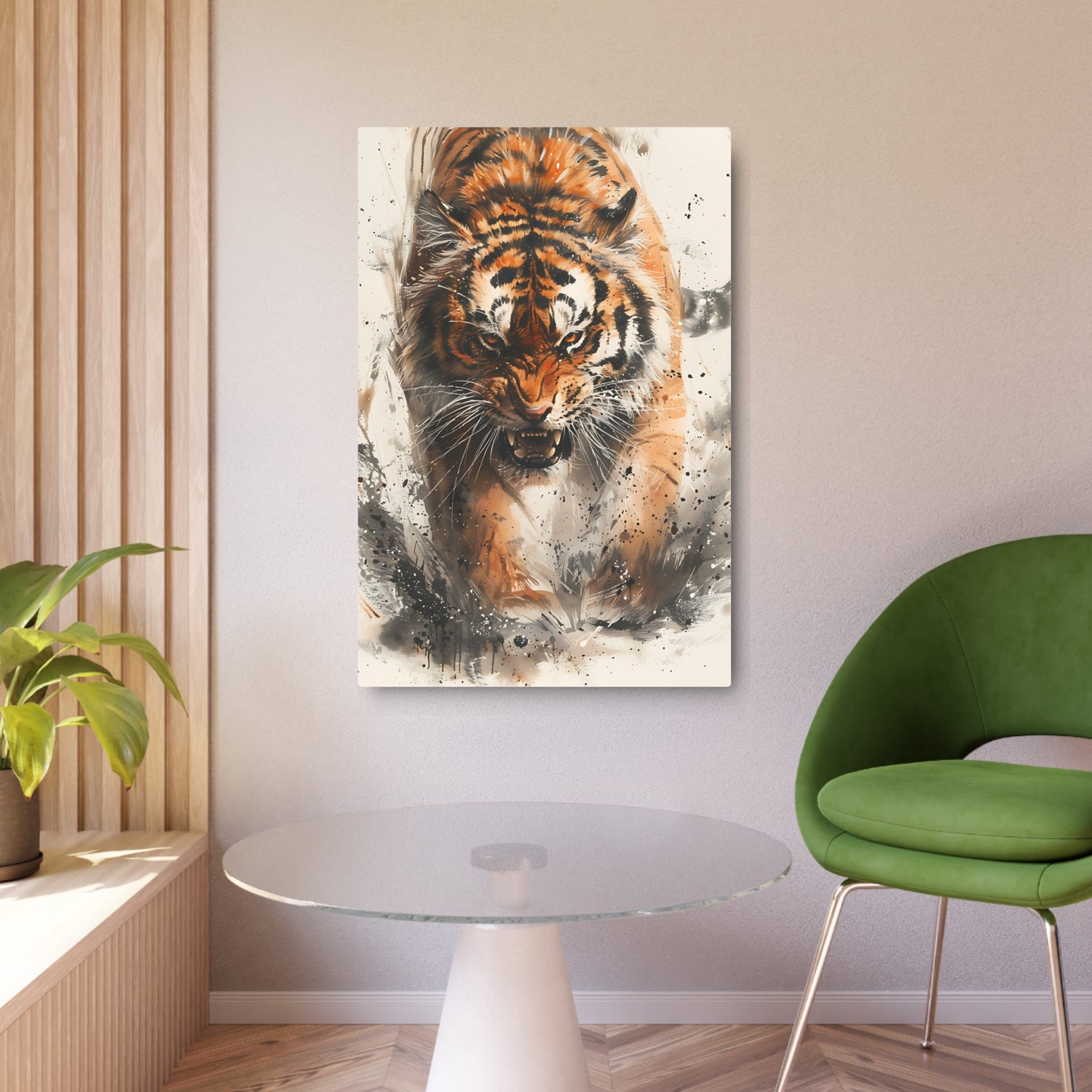 Roaring Tiger Metal Art Sign Fierce Wildlife Wall Decor - The Art Hub