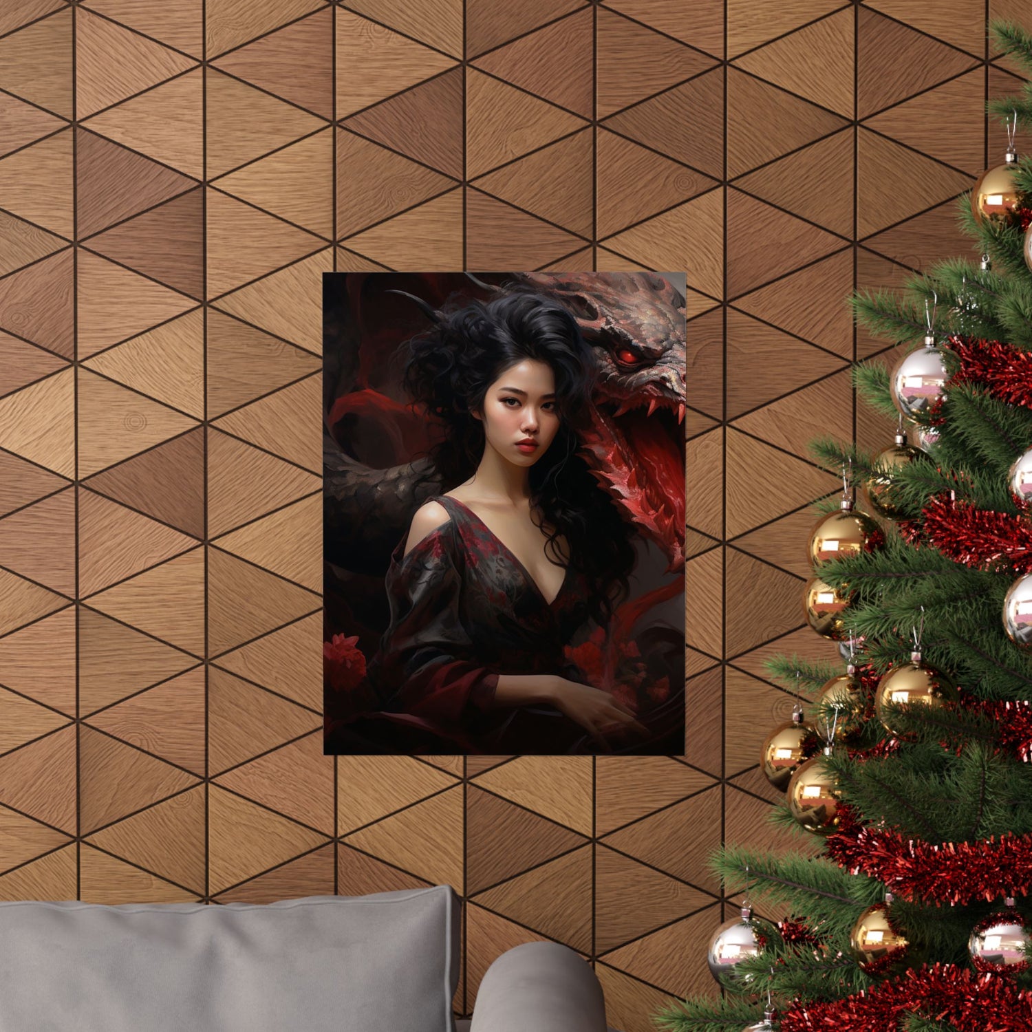 Dragon Empress Matte Poster — Dark Fantasy Portrait Wall Art - The Art Hub