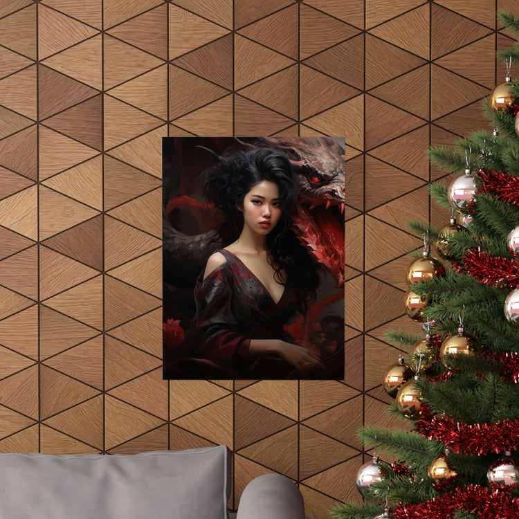 Dragon Empress Matte Poster — Dark Fantasy Portrait Wall Art - The Art Hub