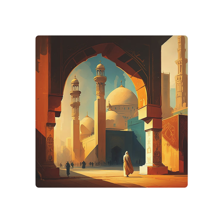 Metal Art Golden Mosque Landscape Wall Decor - The Art Hub