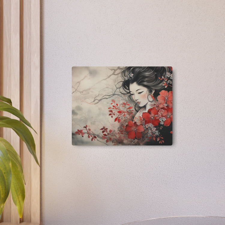 Oriental Geisha Metal Art Floral Japanese Wall Decor - The Art Hub
