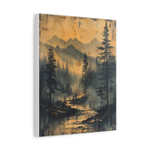 Mountain Mist Landscape Canvas Art— Rustic Pine Forest Wall Art - The Art Hub