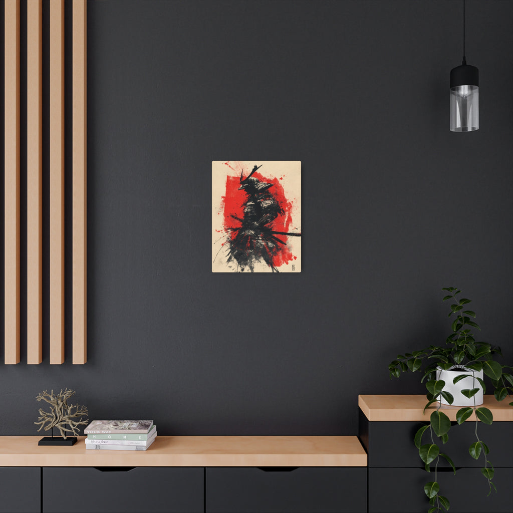 Samurai Ink Metal Art Sign – Japanese Warrior Wall Decor