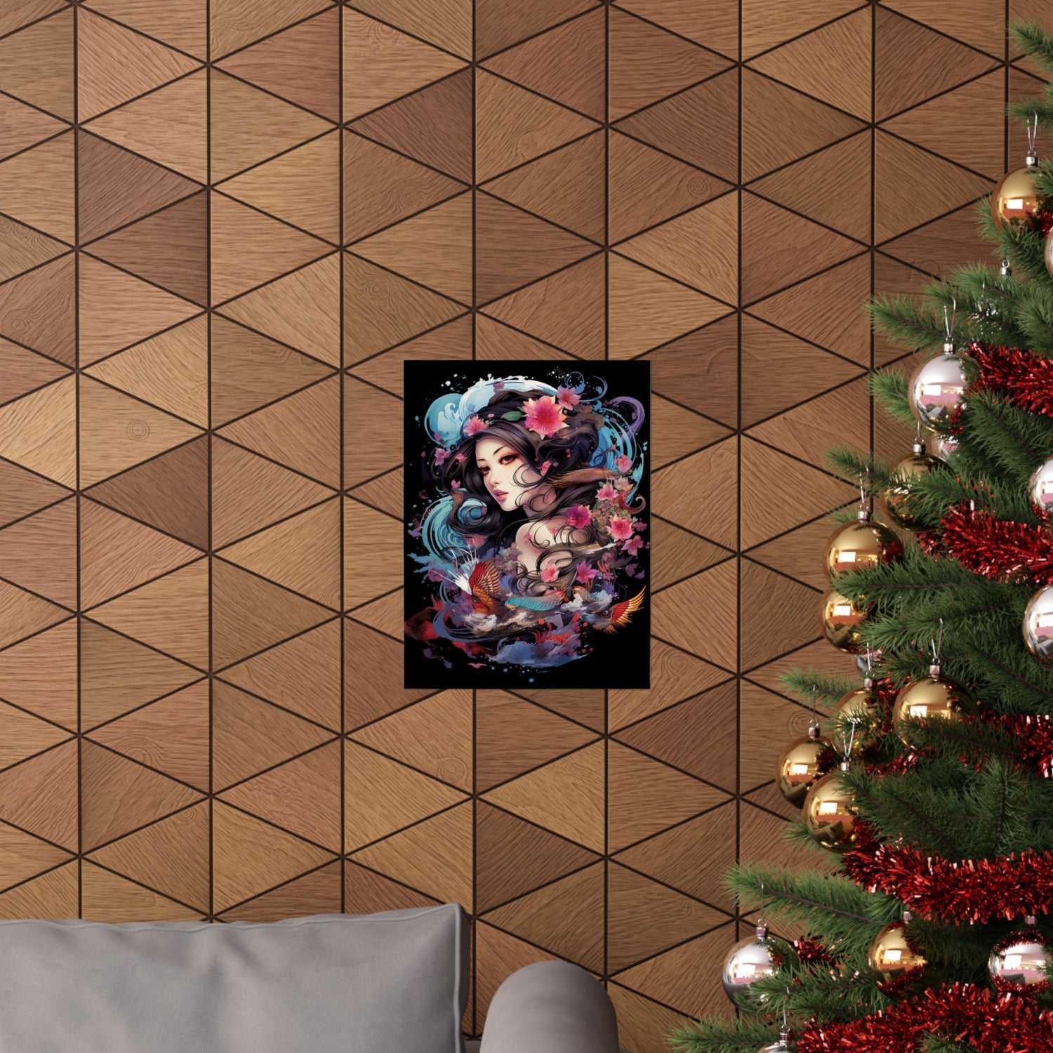 Matte Vertical Poster — Ethereal Floral Woman Art Print - The Art Hub